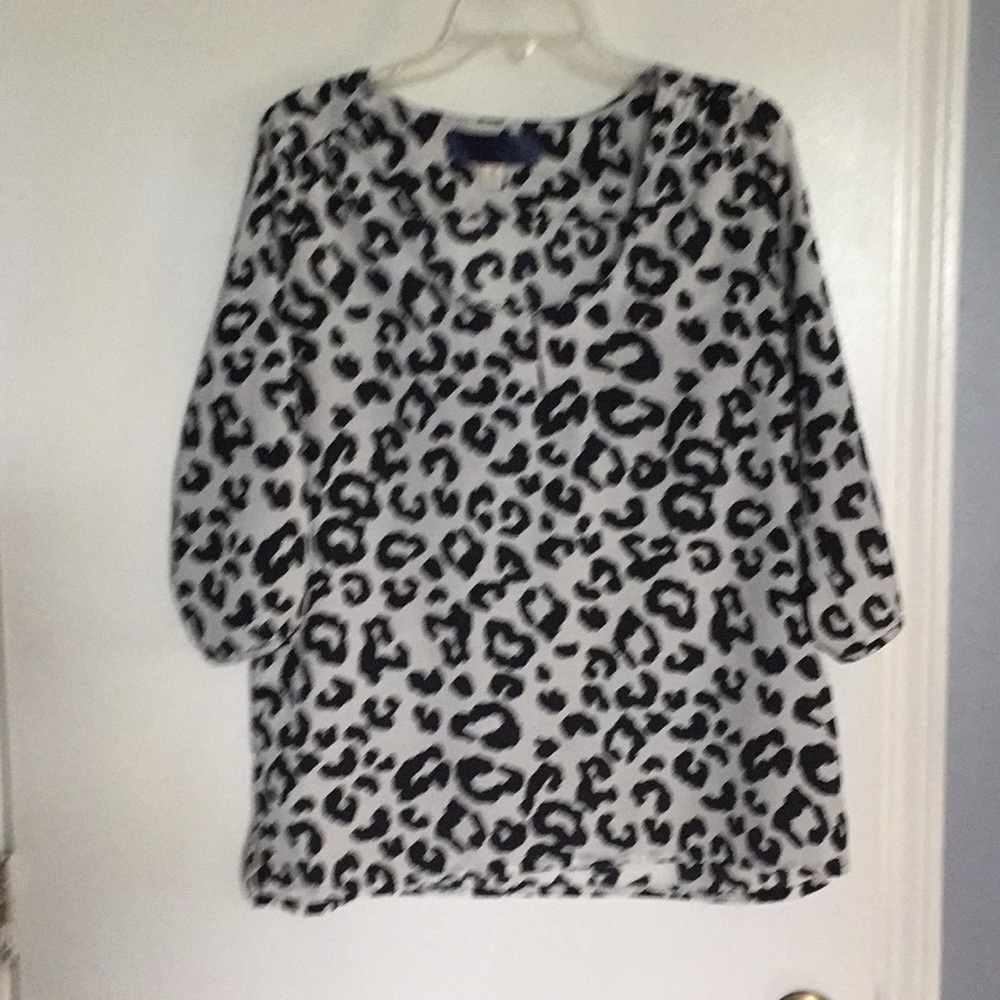 Black and white blouse